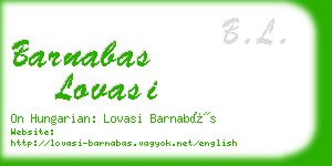 barnabas lovasi business card